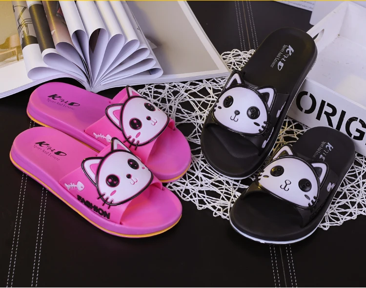 Cat Beach Open Toe Elegant Girls Slippers Cat Beach Open Toe Elegant Girls Slippers