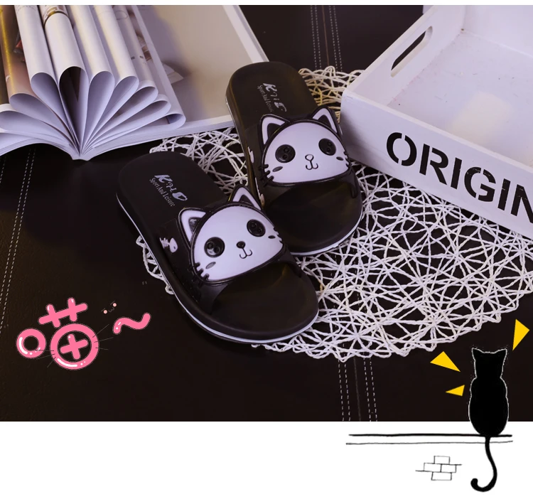 Cat Beach Open Toe Elegant Girls Slippers Cat Beach Open Toe Elegant Girls Slippers