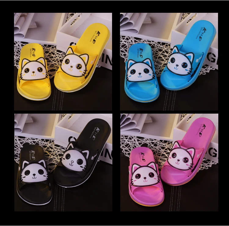 Cat Beach Open Toe Elegant Girls Slippers Cat Beach Open Toe Elegant Girls Slippers