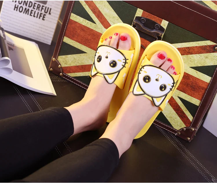 Cat Beach Open Toe Elegant Girls Slippers Cat Beach Open Toe Elegant Girls Slippers
