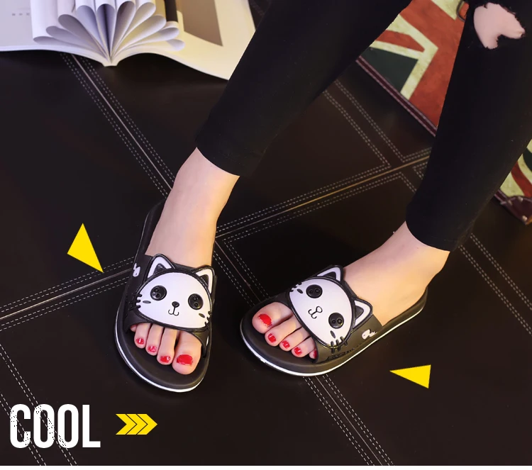 Cat Beach Open Toe Elegant Girls Slippers Cat Beach Open Toe Elegant Girls Slippers