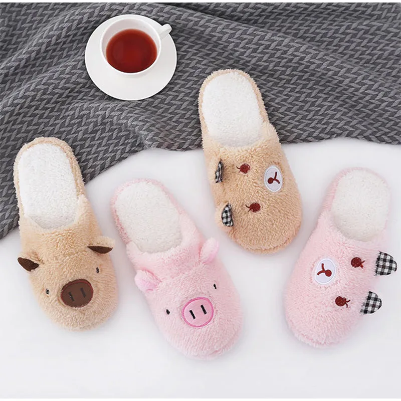Pig Bear Cartoon Comfort Bedroom Shoes For Women Pig Bear Cartoon Comfort Bedroom Shoes For Women