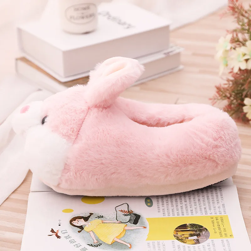 Cute Pink Bunny Cartoon Design Plush Indoor Shoes For Women Cute Pink Bunny Cartoon Design Plush Indoor Shoes For Women
