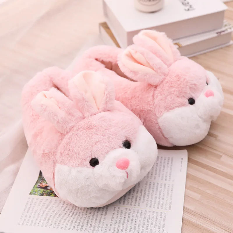 Cute Pink Bunny Cartoon Design Plush Indoor Shoes For Women Cute Pink Bunny Cartoon Design Plush Indoor Shoes For Women