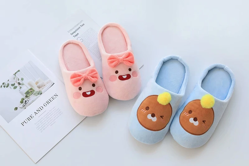 Cute Animal Apeach Ryan Indoor Warm Nonslip Foam Cotton Slippers Cute Animal Apeach Ryan Indoor Warm Nonslip Foam Cotton Slippers