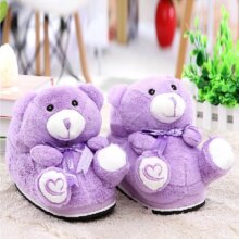 Lavender Bear Cute Cartoon Plush Warm Shoes Lavender Bear Cute Cartoon Plush Warm Shoes