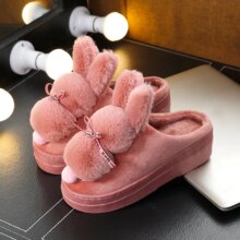 Cute Rabbit Casual Platform Short Soft Comfort Slippers For Women’s Cute Rabbit Casual Platform Short Soft Comfort Slippers For Women's