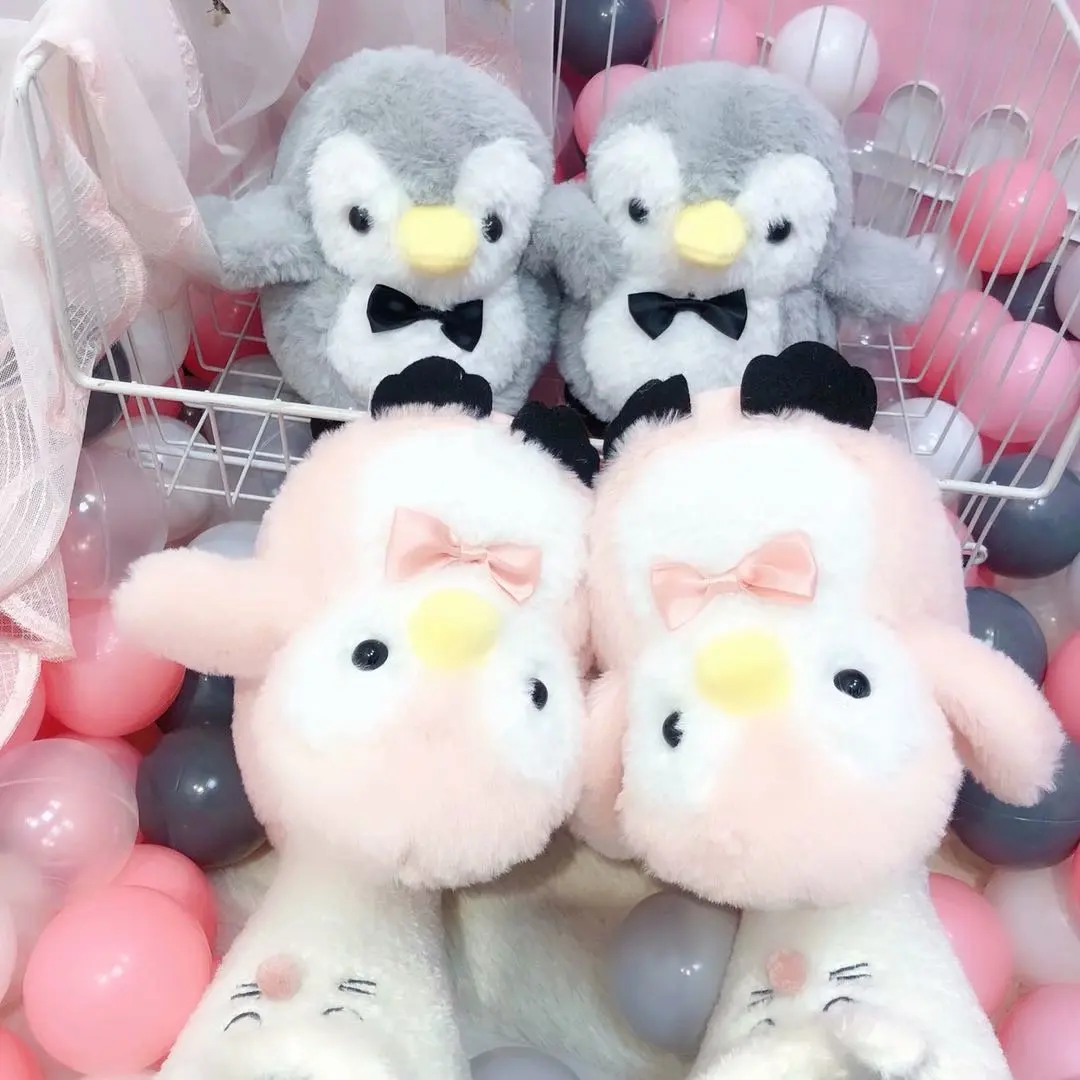 Cute Couples Penguin Indoor Soft Warm Slippers Cute Couples Penguin Indoor Soft Warm Slippers