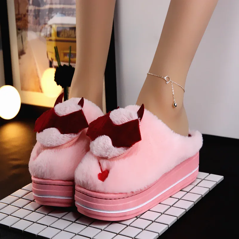 Cartoon Bat High-Heeled Indoor Kawaii Slippers For Women