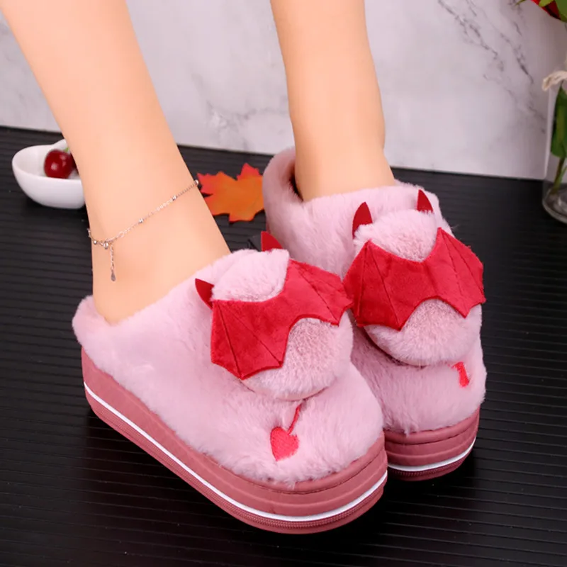 Cartoon Bat High-Heeled Indoor Kawaii Slippers For Women