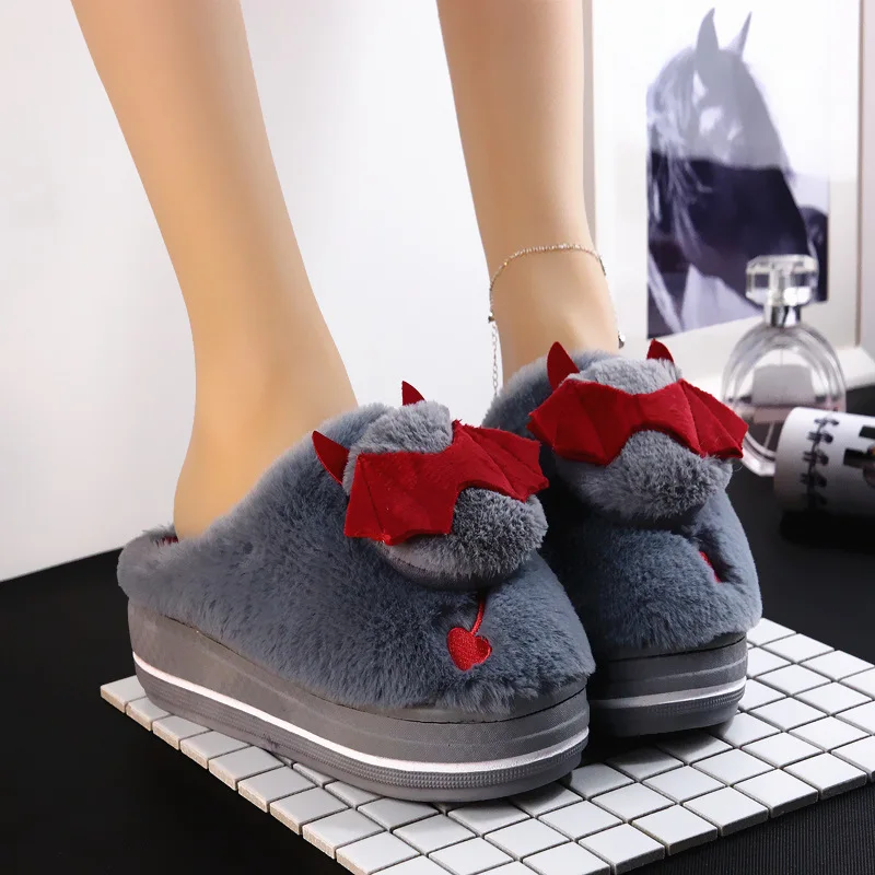 Cartoon Bat High-Heeled Indoor Kawaii Slippers For Women
