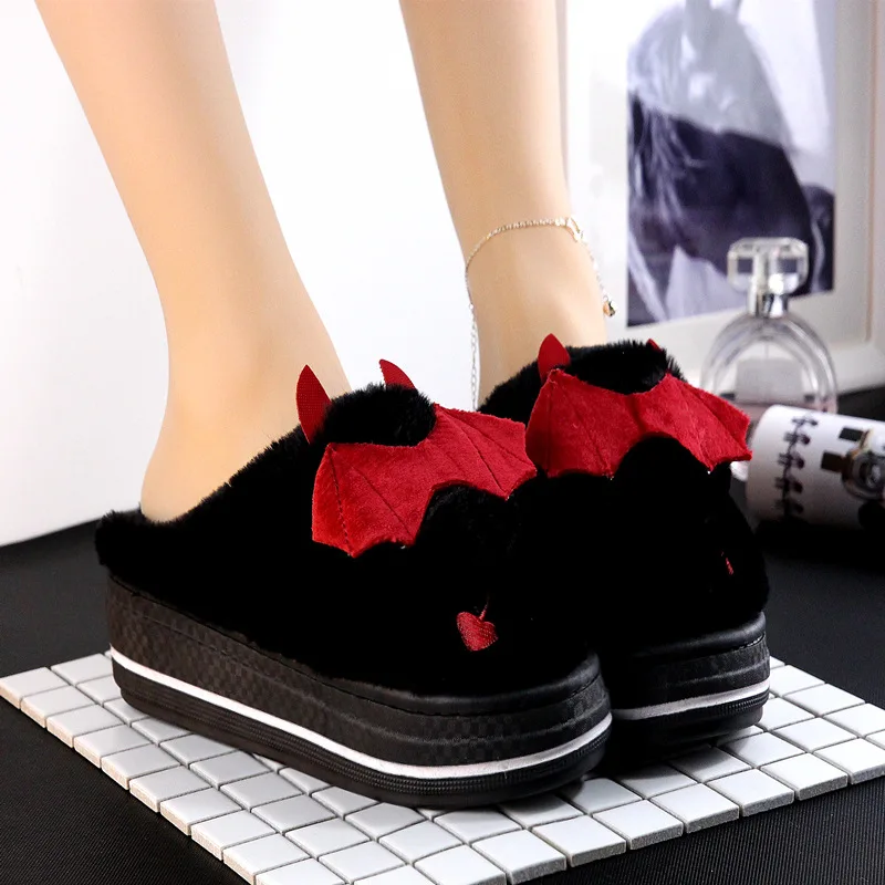Cartoon Bat High-Heeled Indoor Kawaii Slippers For Women