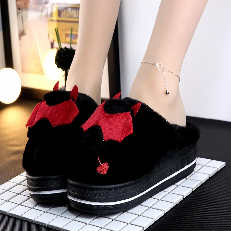 Cartoon Bat High-Heeled Indoor Kawaii Slippers For Women