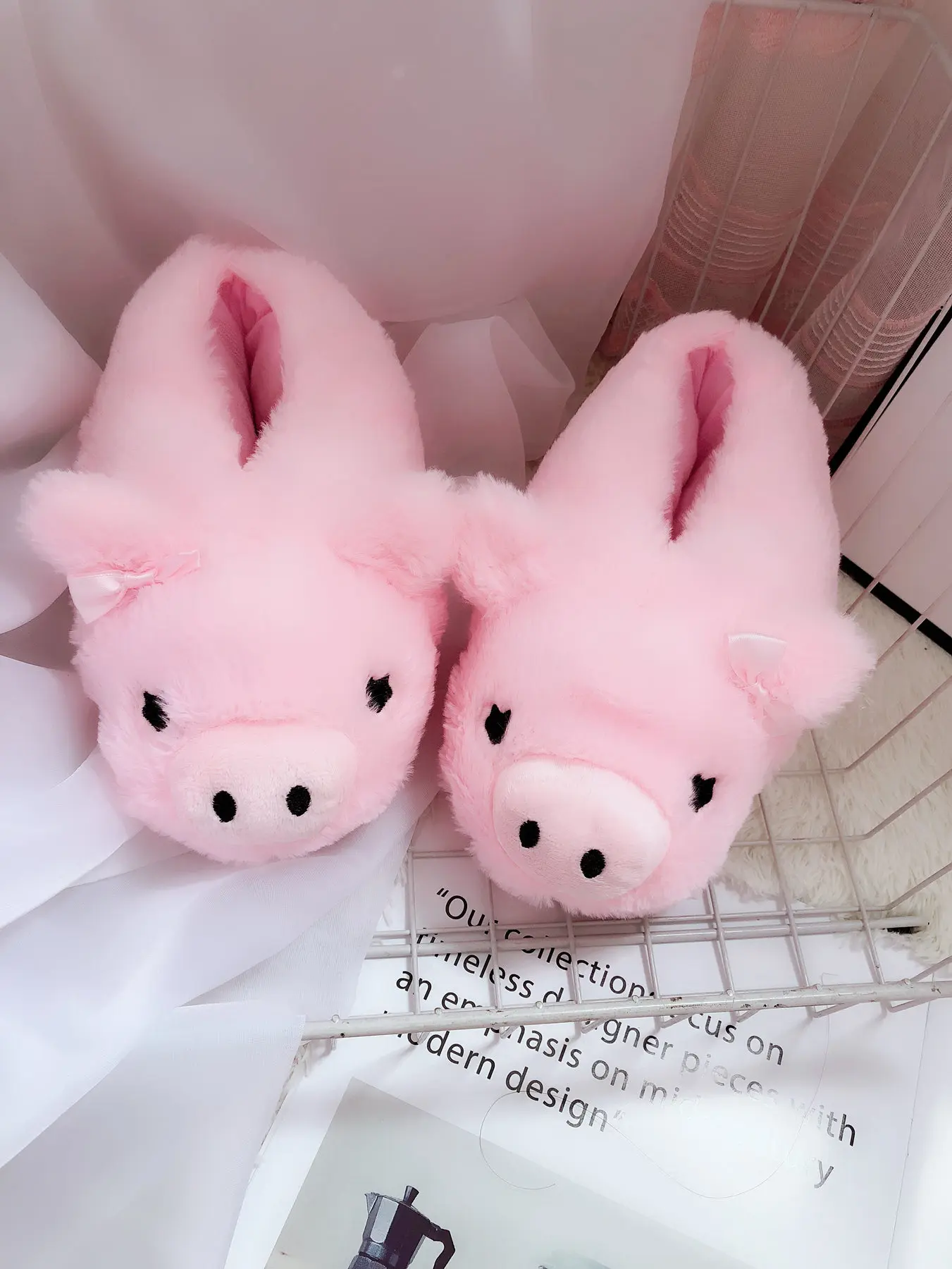 Pink Pig Comfort Pack Heel Cotton Slippers For Women