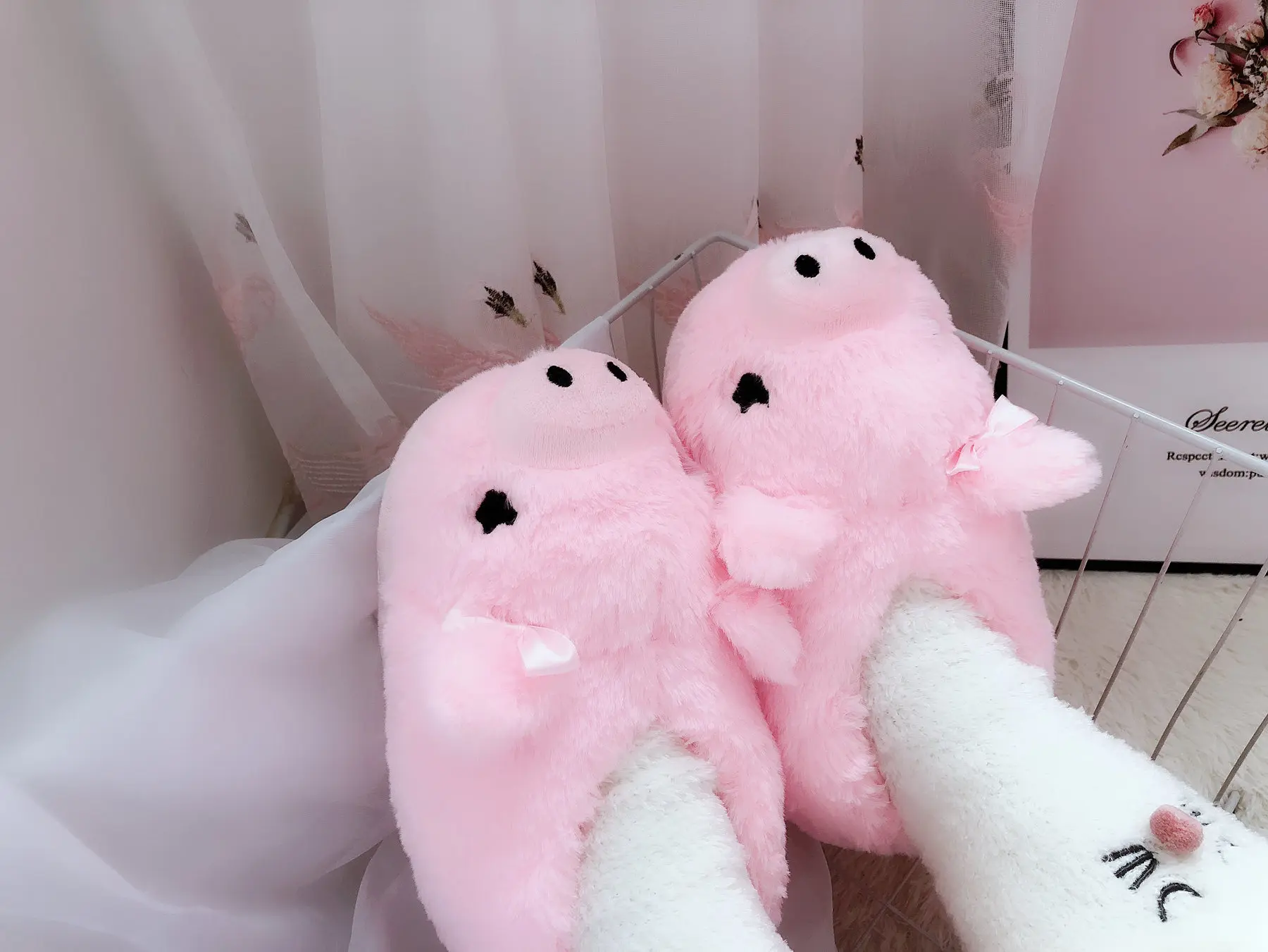 Pink Pig Comfort Pack Heel Cotton Slippers For Women