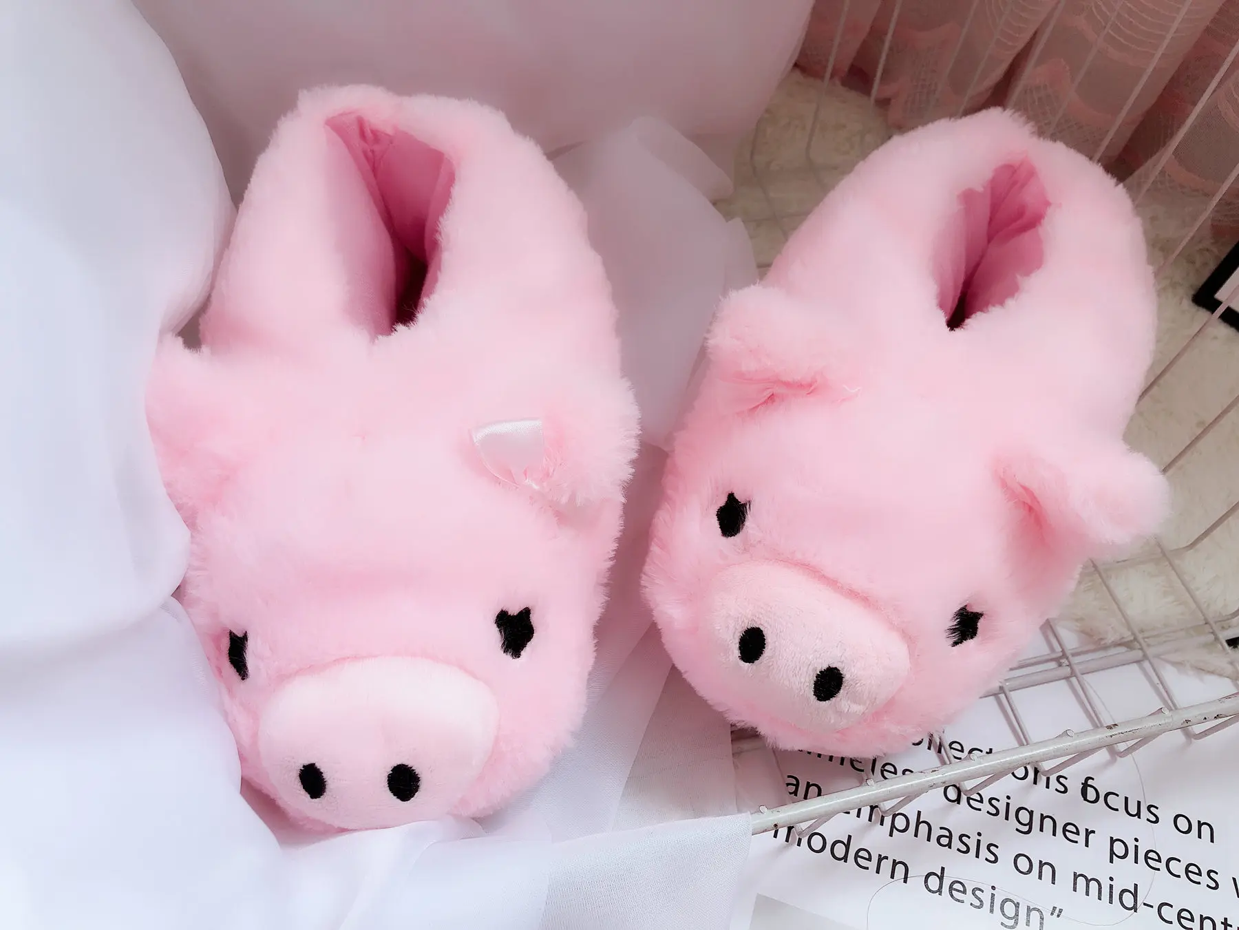 Pink Pig Comfort Pack Heel Cotton Slippers For Women