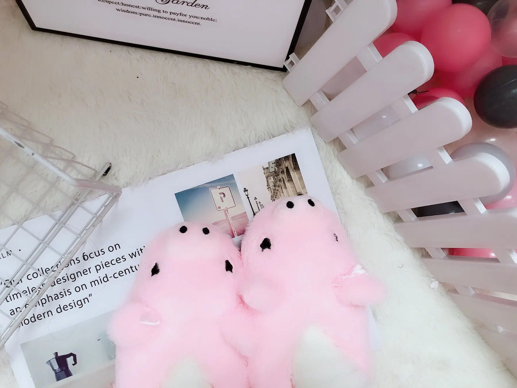 Pink Pig Comfort Pack Heel Cotton Slippers For Women