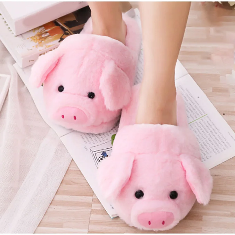Cute Pig Soft Short Comfort Casual Plush Shoes For Women