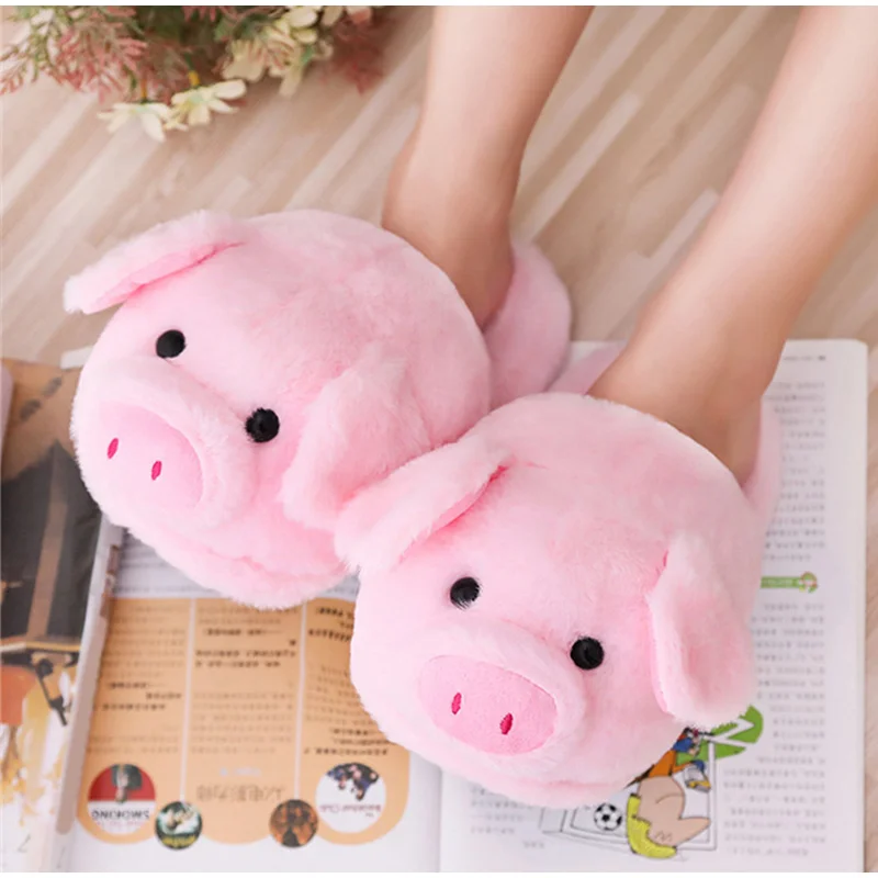 Cute Pig Soft Short Comfort Casual Plush Shoes For Women