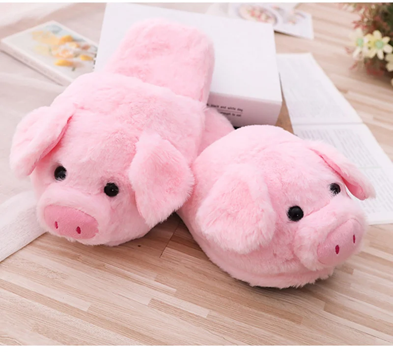 Cute Pig Soft Short Comfort Casual Plush Shoes For Women