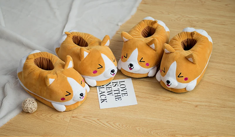 Husky Corgi And Rabbit Animal  Cartoon Indoor Cute slippers
