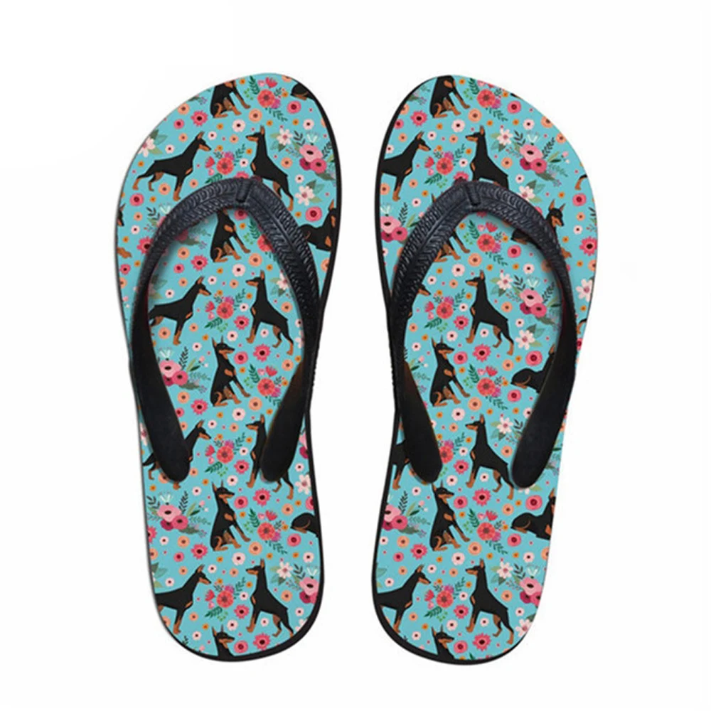 Cute Dachshund Dog Prints Flip Flops Slippers