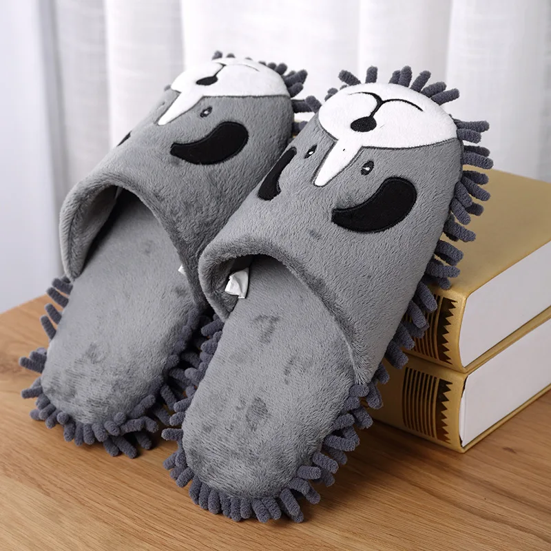 Cute Cartoon Indoor Plush Mop Slippers