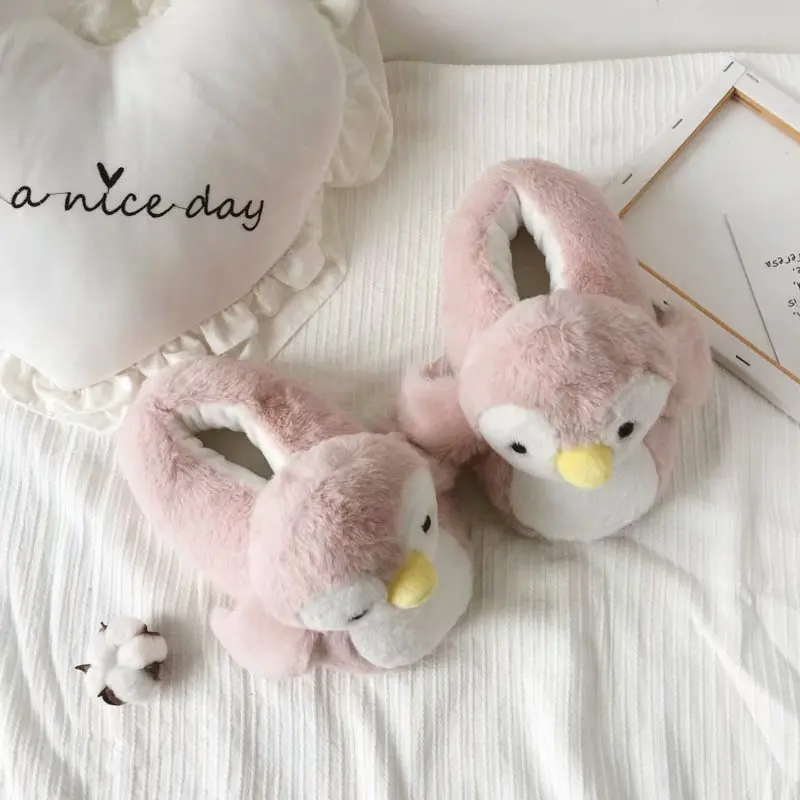 Cute Penguin Animal Warm Cotton Indoor Plush Shoes For Women Cute Penguin Animal Warm Cotton Indoor Plush Shoes For Women