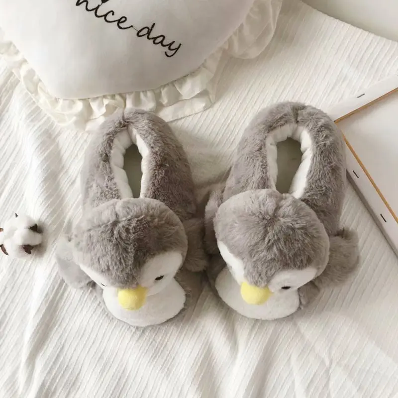 Cute Penguin Animal Warm Cotton Indoor Plush Shoes For Women Cute Penguin Animal Warm Cotton Indoor Plush Shoes For Women