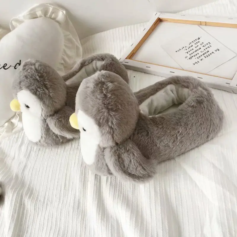 Cute Penguin Animal Warm Cotton Indoor Plush Shoes For Women Cute Penguin Animal Warm Cotton Indoor Plush Shoes For Women