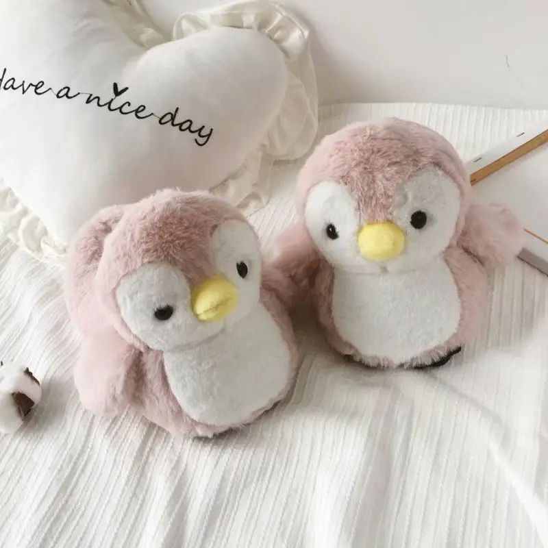 Cute Penguin Animal Warm Cotton Indoor Plush Shoes For Women Cute Penguin Animal Warm Cotton Indoor Plush Shoes For Women