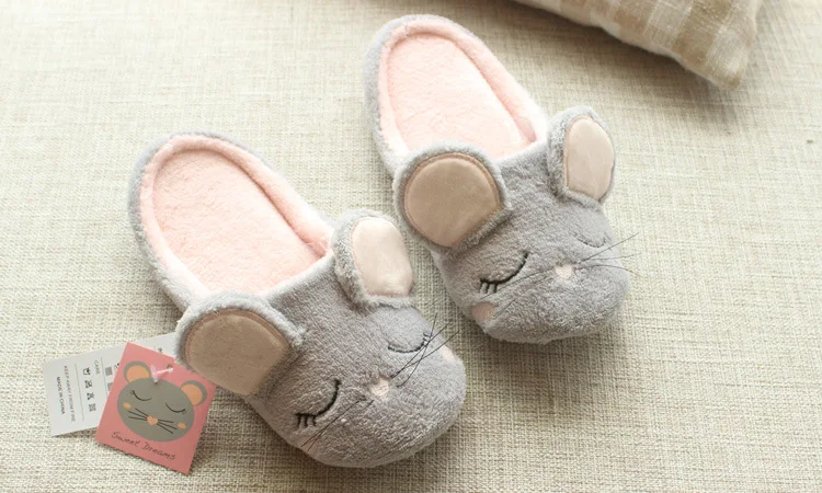 Mouse Animal 3D  Soft Cotton Indoor Shoe