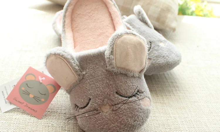 Mouse Animal 3D  Soft Cotton Indoor Shoe