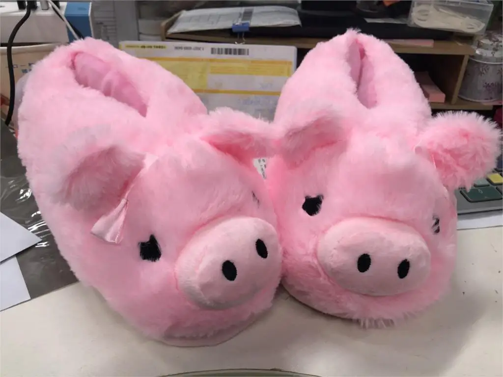 Pig Cartoon Pack Heel Style Cotton Slipper