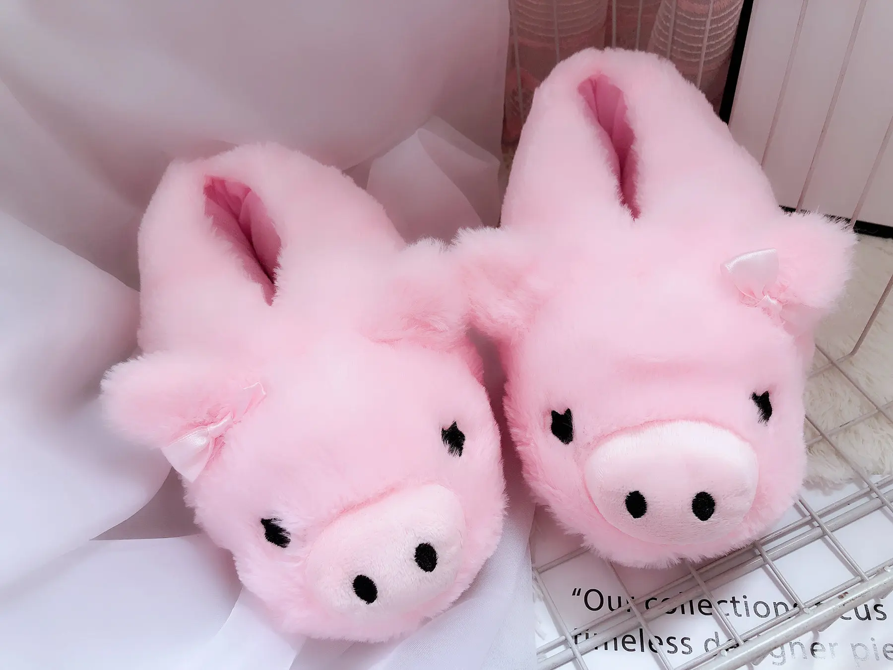 Pig Cartoon Pack Heel Style Cotton Slipper