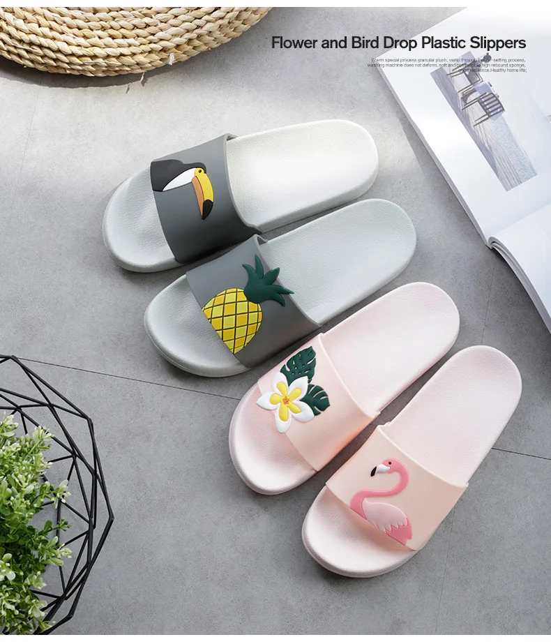 Flamingo Cartoon Flip Flops Non-Slip Slipper