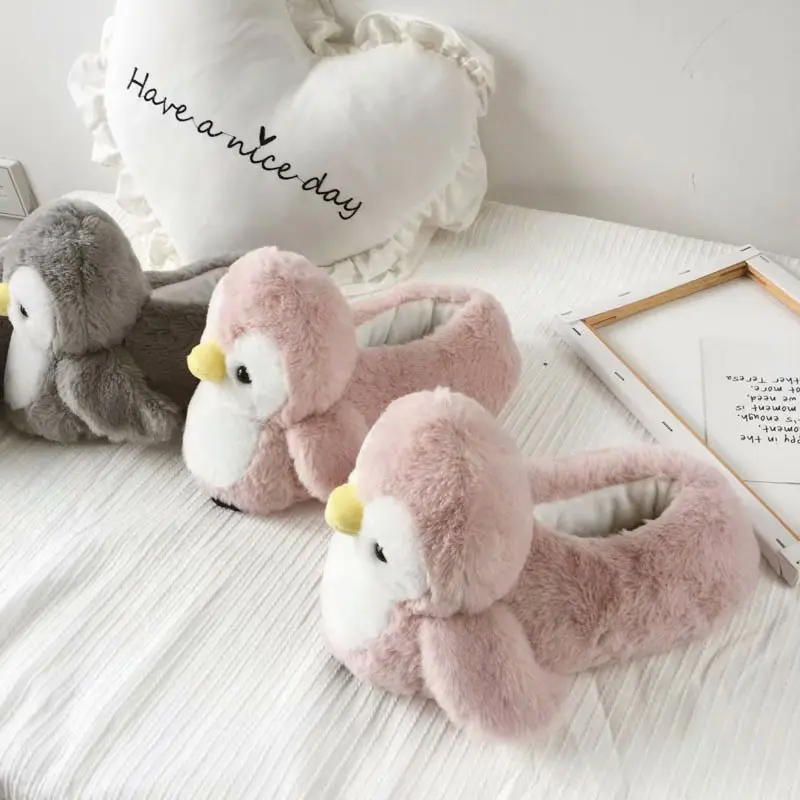 Cute Penguin Animal Indoor Plush Shoes For Women Cute Penguin Animal Indoor Plush Shoes For Women