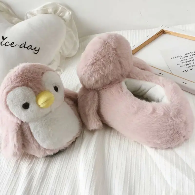 Cute Penguin Animal Indoor Plush Shoes For Women Cute Penguin Animal Indoor Plush Shoes For Women
