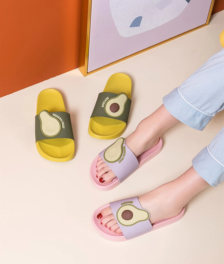 Cartoon Fruit Avocado Printed Indoor Slipper