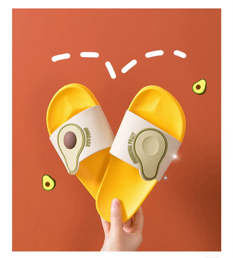 Cartoon Fruit Avocado Printed Indoor Slipper