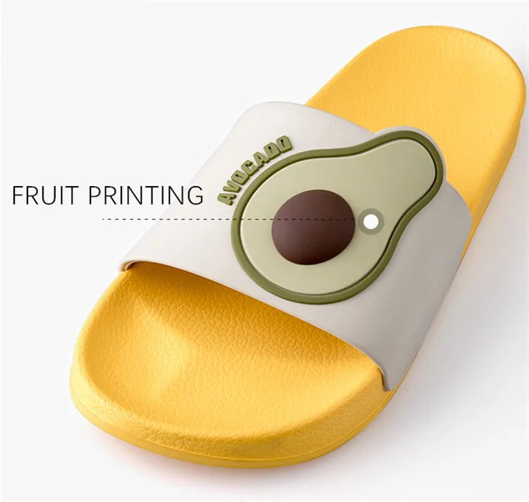 Cartoon Fruit Avocado Printed Indoor Slipper