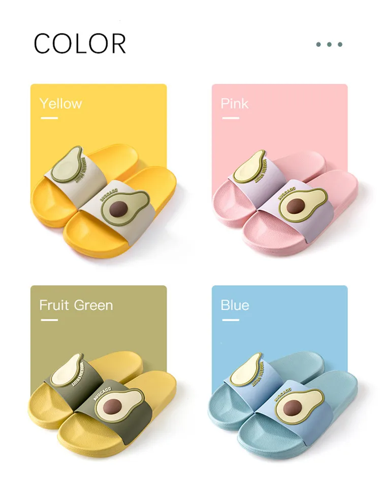 Cartoon Fruit Avocado Printed Indoor Slipper