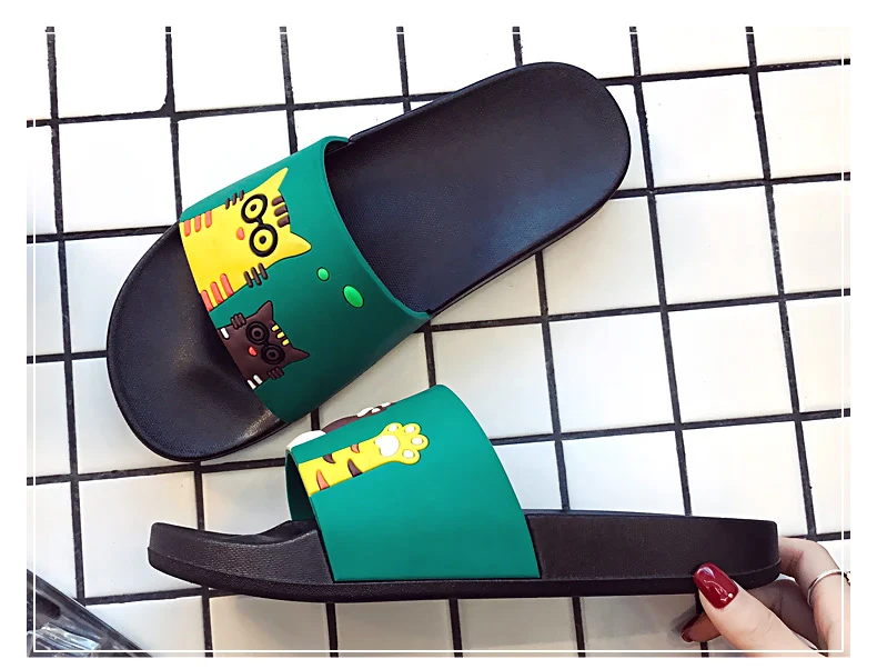 Cat Cartoon Flip Flops Beach Slipper