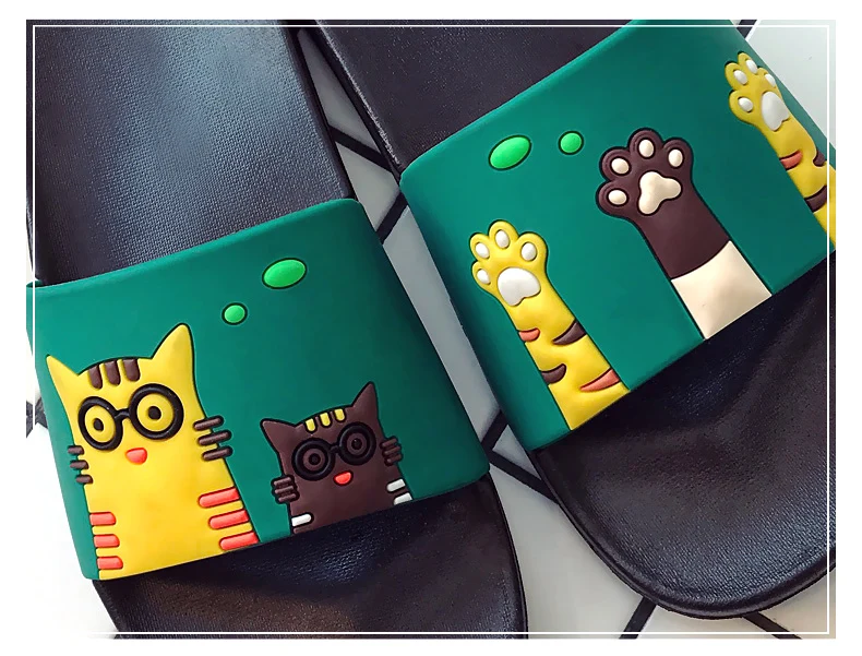 Cat Cartoon Flip Flops Beach Slipper