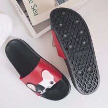 Dog Cartoon Leather Flat Heels Flip Flops Barefoot Slipper Dog Cartoon Leather Flat Heels Flip Flops Barefoot Slipper