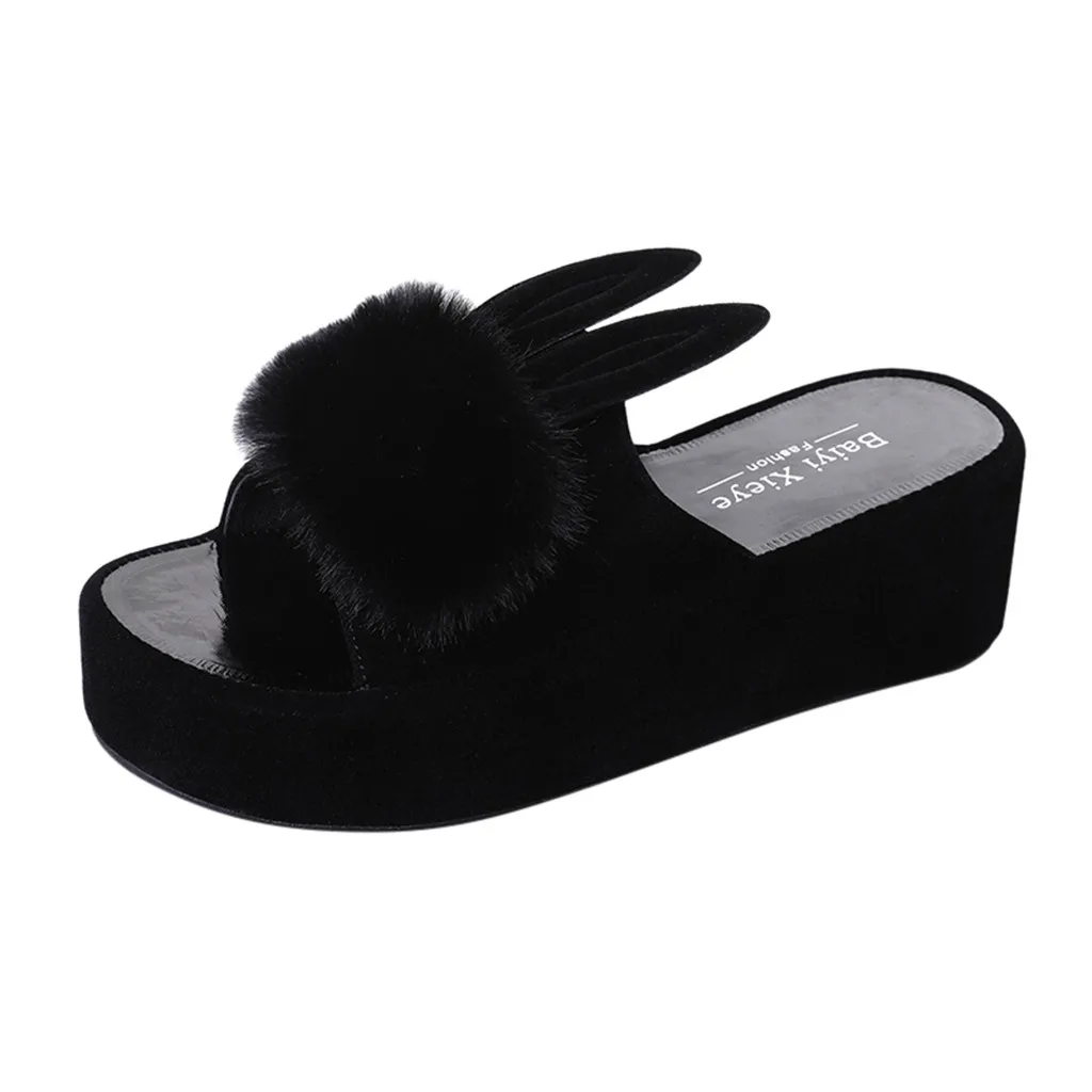 Rabbit Ears Platform Wedge High Heels Casual Shoe