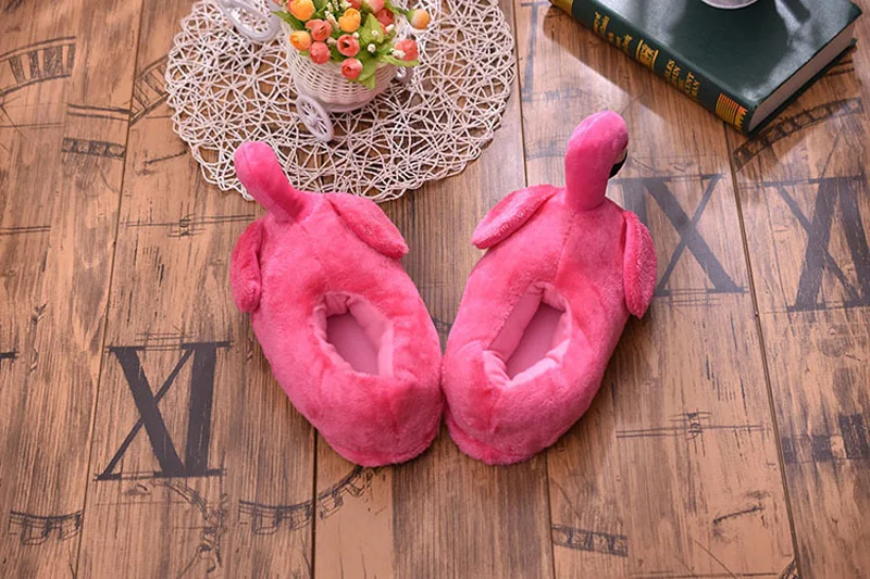 Cartoon Anime Flamingo Plush Indoor Flock Non-slip Wrap Feet Slipper