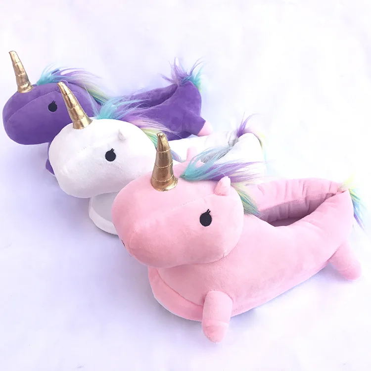 Unicorn Cartoon Plush Indoor Bedroom Shoe