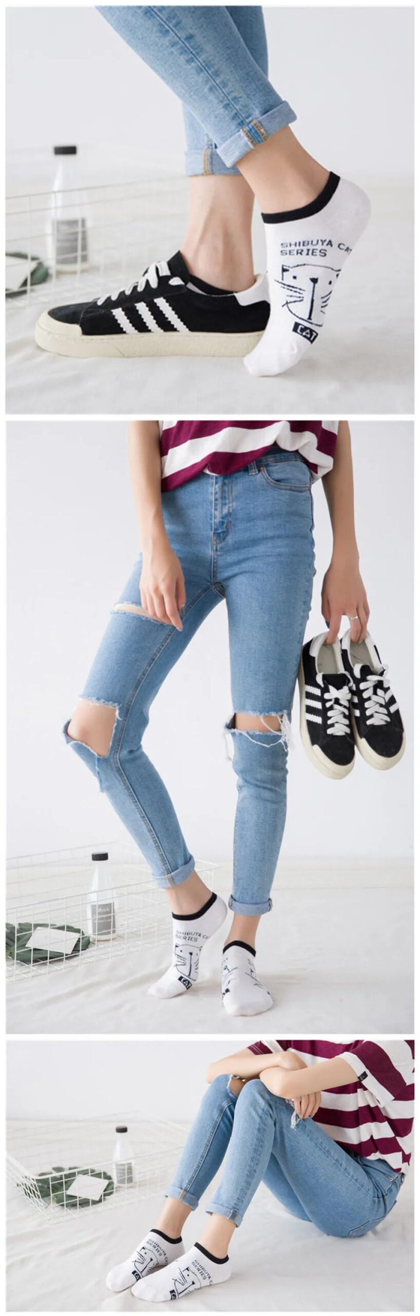 Kawaii Cat Animal Casual Soft Short Sock