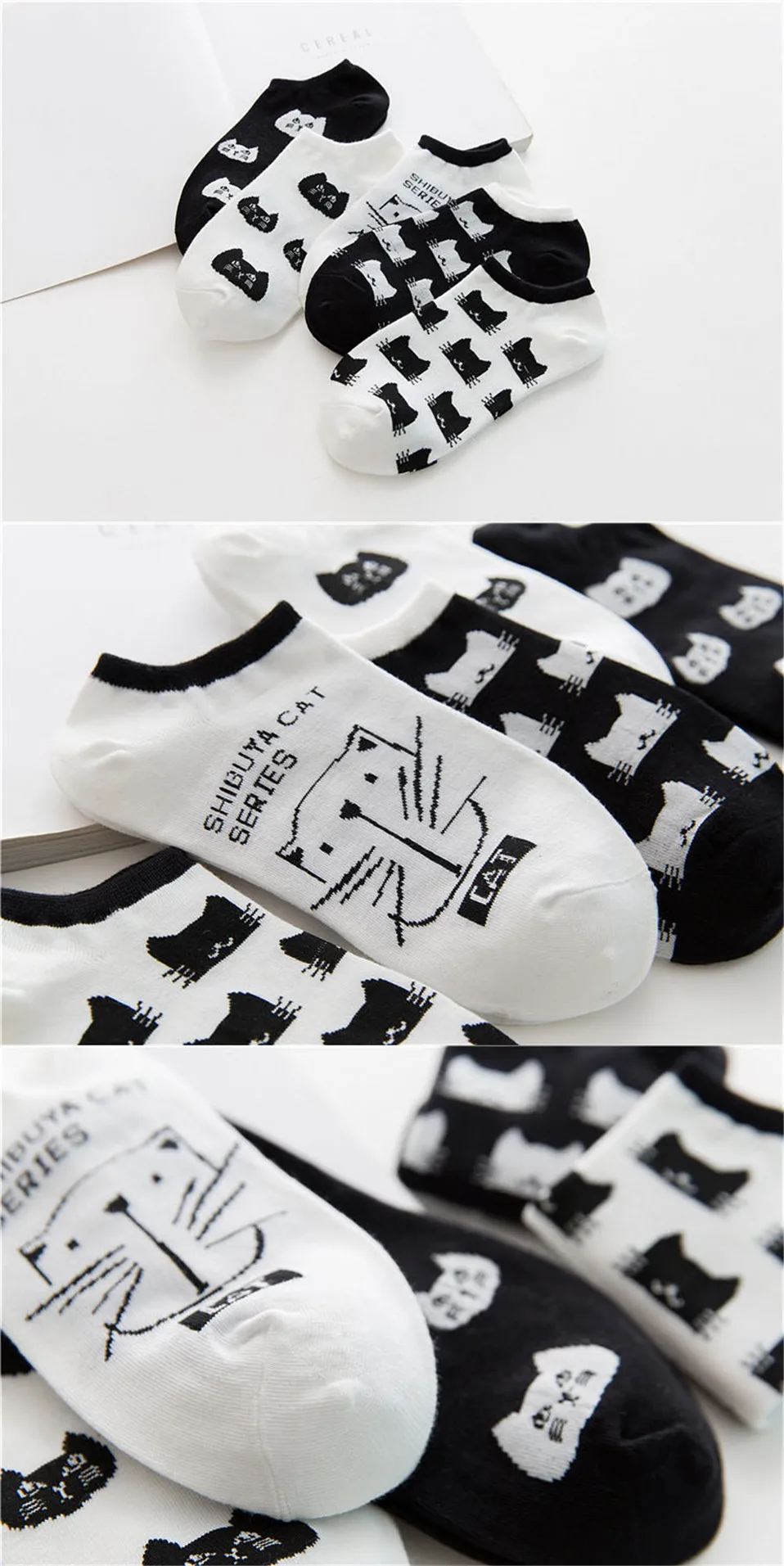 Kawaii Cat Animal Casual Soft Short Sock